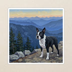 Boston Terrier Acrylic vinyl sticker by Tritan, angled view