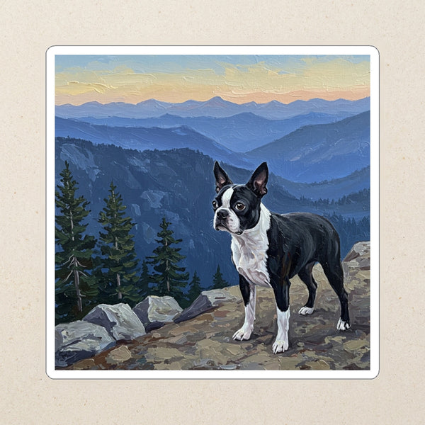 Boston Terrier Acrylic Kiss-Cut Sticker, Colorful Dog Art, Boston Terrier Lover Gift, Waterproof Vinyl