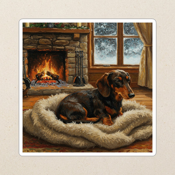 Dachshund Acrylic Kiss-Cut Sticker, Colorful Dog Art, Dachshund Lover Gift, Waterproof Vinyl
