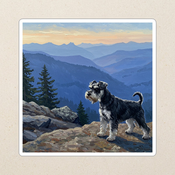 Miniature Schnauzer Acrylic Kiss-Cut Sticker, Colorful Dog Art, Miniature Schnauzer Lover Gift, Waterproof Vinyl