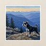 Miniature Schnauzer Acrylic Kiss-Cut Sticker, Mountain Overlook Dog Art, Miniature Schnauzer Lover Gift, Vinyl Sticker