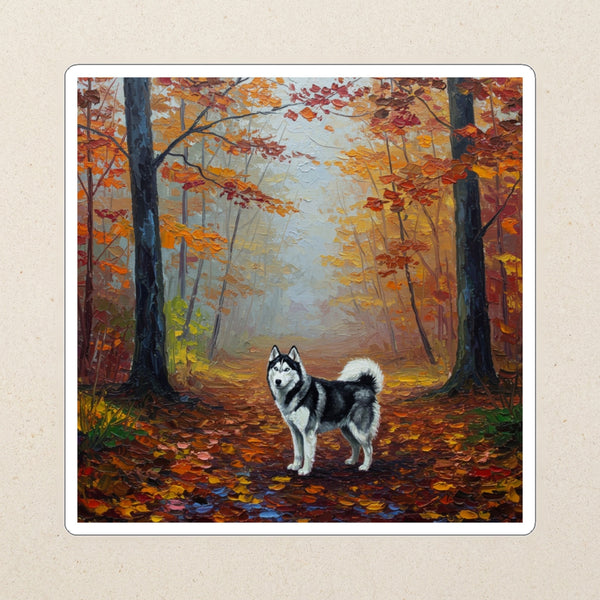 Siberian Husky Acrylic Kiss-Cut Sticker, Colorful Dog Art, Siberian Husky Lover Gift, Waterproof Vinyl