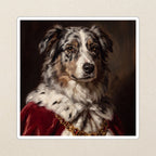 Australian Shepherd Kings & Queens vinyl sticker by Tritan, angled view