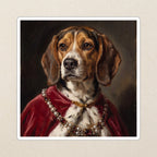 Beagle Kings & Queens vinyl sticker by Tritan, angled view