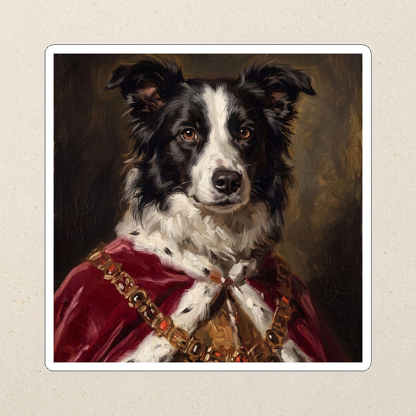Border Collie Kings & Queens Kiss-Cut Sticker, Regal Dog Art, Border Collie Lover Gift, Waterproof Vinyl