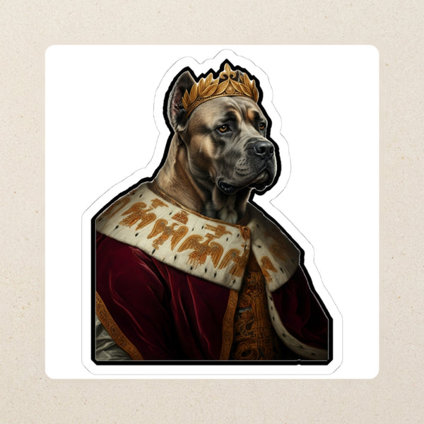 Cane Corso Kings & Queens Royal Portrait Sticker, Dog Portrait Vinyl Decal, Kiss-Cut Sticker, Cane Corso Lover Gift