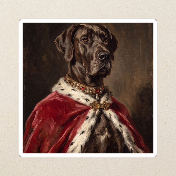 Great Dane Kings & Queens Kiss-Cut Sticker, Regal Dog Art, Great Dane Lover Gift, Waterproof Vinyl