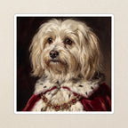 Havanese Kings & Queens vinyl sticker by Tritan, angled view