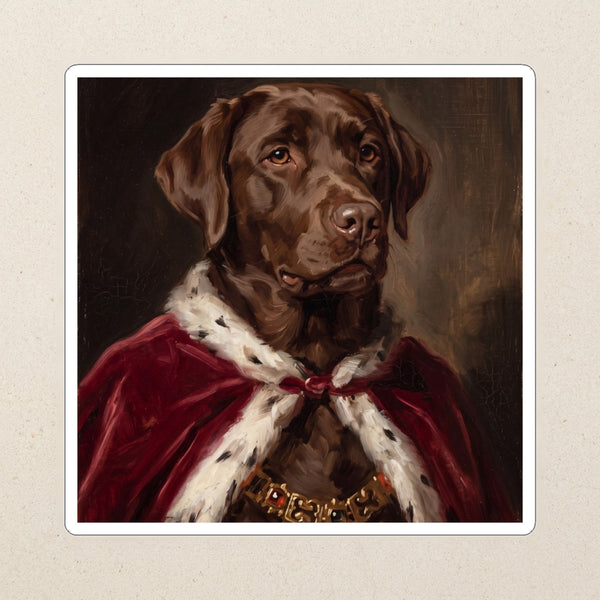 Labrador Retriever Kings & Queens Kiss-Cut Sticker, Regal Dog Art, Labrador Retriever Lover Gift, Waterproof Vinyl