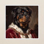 Rottweiler Kings & Queens vinyl sticker by Tritan, angled view