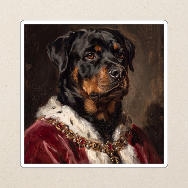 Rottweiler Kings & Queens Kiss-Cut Sticker, Regal Dog Art, Rottweiler Lover Gift, Waterproof Vinyl