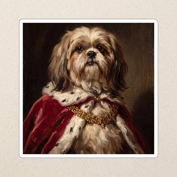 Shih Tzu Kings & Queens Kiss-Cut Sticker, Regal Dog Art, Shih Tzu Lover Gift, Waterproof Vinyl