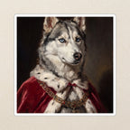 Siberian Husky Kings & Queens vinyl sticker by Tritan, angled view