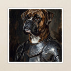 Boxer Medieval Knight vinyl sticker by Tritan, angled view