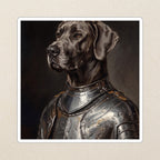 Great Dane Medieval Knight vinyl sticker by Tritan, angled view