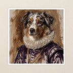 Australian Shepherd Renaissance Royal vinyl sticker by Tritan, angled view