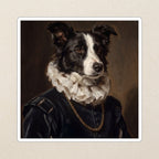 Border Collie Renaissance Royal vinyl sticker by Tritan, angled view