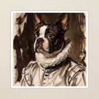 Boston Terrier Renaissance Royal vinyl sticker by Tritan, angled view