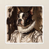 Boston Terrier Royal Portrait Kiss-Cut Sticker, Regal Dog Art, Boston Terrier Lover Gift, Vinyl Sticker