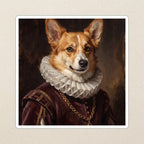 Corgi Renaissance Royal vinyl sticker by Tritan, angled view