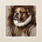 English Bulldog Renaissance Royal vinyl sticker by Tritan, angled view