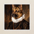 German Shepherd Renaissance Royal vinyl sticker by Tritan, angled view