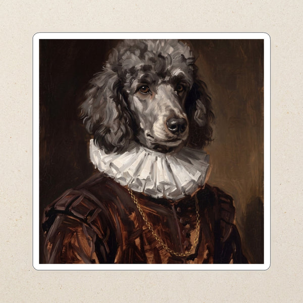 Poodle Royal Portrait Kiss-Cut Sticker, Regal Dog Art, Poodle Lover Gift, Waterproof Vinyl