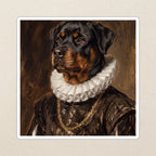 Rottweiler Renaissance Royal vinyl sticker by Tritan, angled view