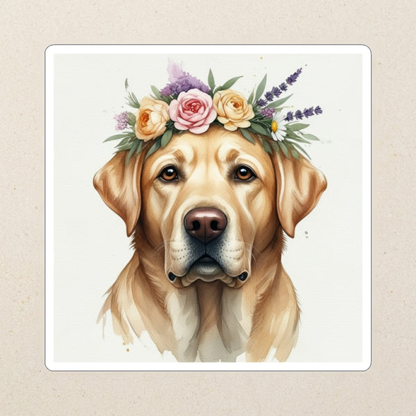 Labrador Retriever Watercolor Kiss-Cut Sticker, Soft Dog Art, Labrador Retriever Lover Gift, Waterproof Vinyl