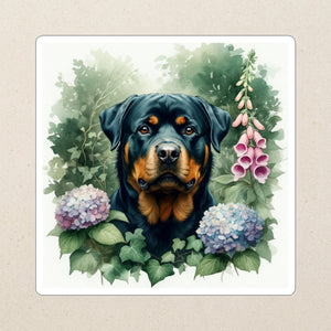 Rottweiler Watercolor Kiss-Cut Sticker, Soft Dog Art, Rottweiler Lover Gift, Waterproof Vinyl