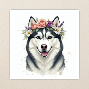 Siberian Husky Watercolor Kiss-Cut Sticker, Soft Dog Art, Siberian Husky Lover Gift, Waterproof Vinyl