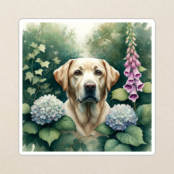 Labrador Retriever Watercolor Kiss-Cut Sticker, Soft Dog Art, Labrador Retriever Lover Gift, Waterproof Vinyl
