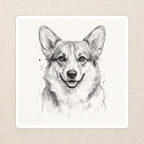 Corgi Graphite vinyl sticker by Tritan, angled view