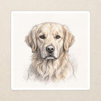 Golden Retriever Graphite vinyl sticker by Tritan, angled view