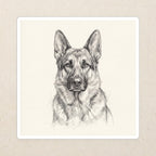 German Shepherd Graphite vinyl sticker by Tritan, angled view