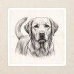 Labrador Retriever Graphite vinyl sticker by Tritan, angled view