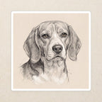 Beagle Graphite vinyl sticker by Tritan, angled view