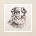 Australian Shepherd Graphite vinyl sticker by Tritan, angled view