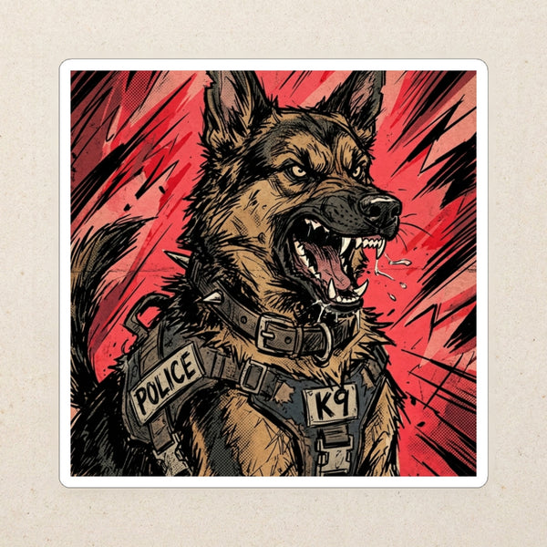 German Shepherd Comic Pop Die-Cut Sticker, Bold Dog Art, German Shepherd Lover Gift, Waterproof Vinyl