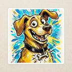 Labrador Retriever Comic Pop Art vinyl sticker by Tritan, angled view