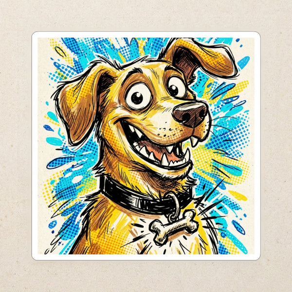 Labrador Retriever Comic Pop Die-Cut Sticker, Bold Dog Art, Labrador Retriever Lover Gift, Waterproof Vinyl