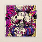 Poodle Comic Pop Art vinyl sticker by Tritan, angled view