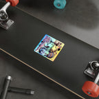 Poodle Comic Pop Art vinyl sticker by Tritan, on a laptop