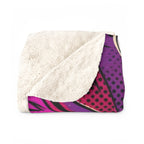 Poodle Comic Pop Art sherpa blanket by Tritan, folded