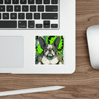 French Bulldog Comic Pop Art vinyl sticker by Tritan, on a laptop