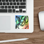 French Bulldog Comic Pop Art vinyl sticker by Tritan, on a skateboard