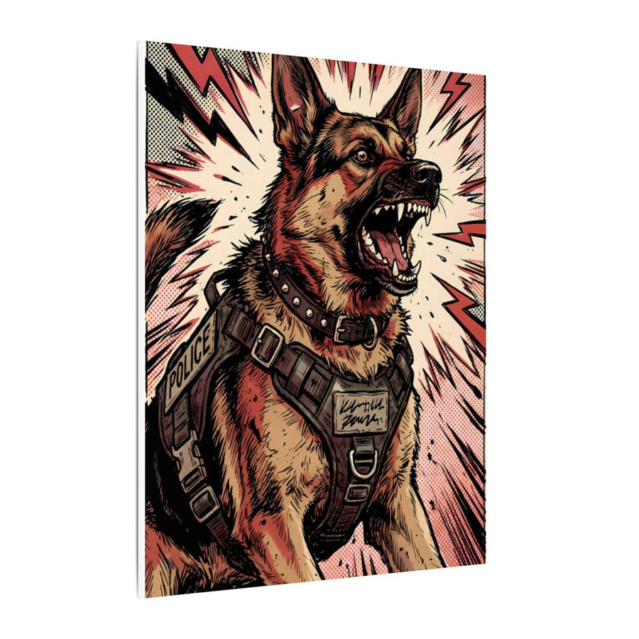 German Shepherd Comic Pop Art canvas print by Tritan, side