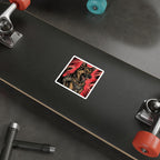 German Shepherd Comic Pop Art vinyl sticker by Tritan, on a skateboard