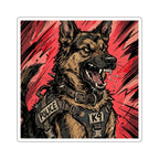 German Shepherd Comic Pop Art vinyl sticker by Tritan, front