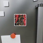 German Shepherd Comic Pop Art die-cut magnet by Tritan, on the fridge